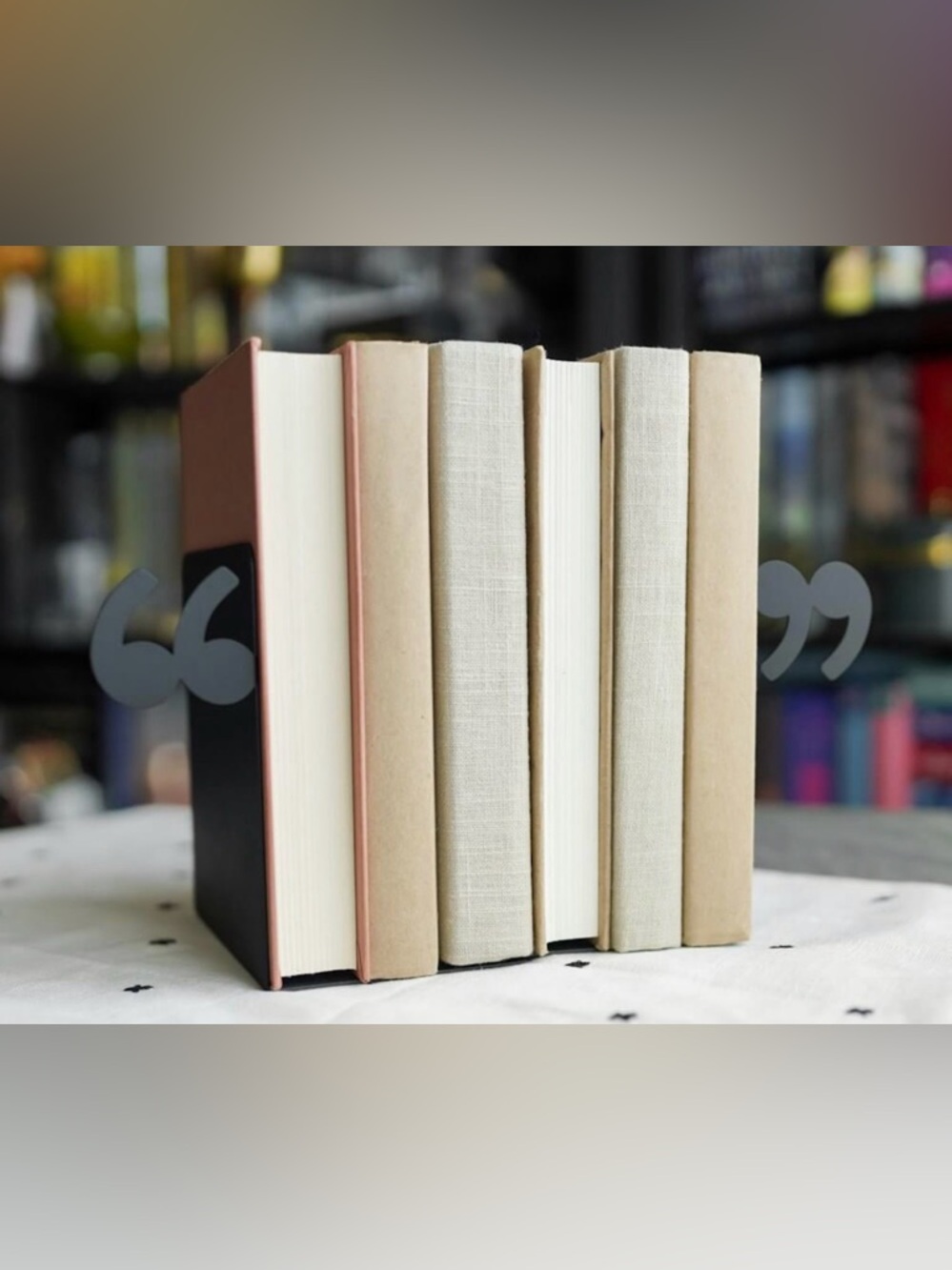 Quotation Mark Metal Bookends